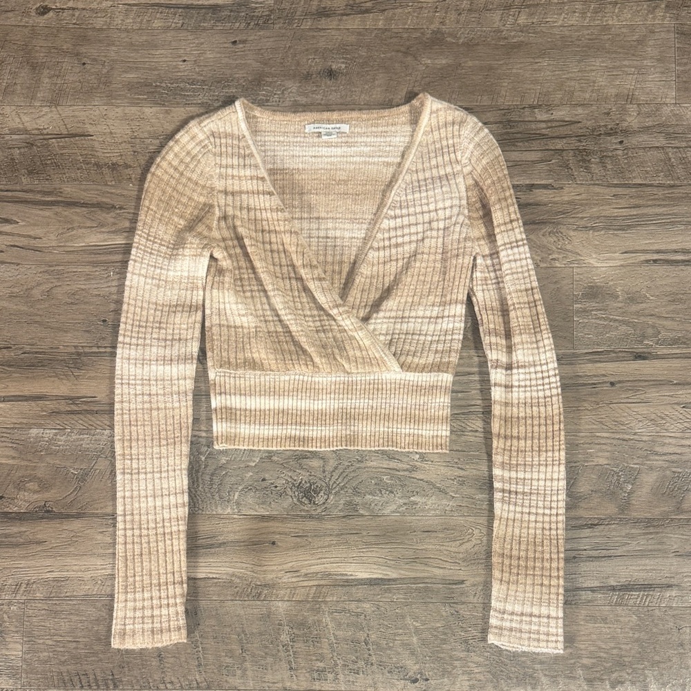 American Eagle Outfitters Beige Knit Sweater - Size S